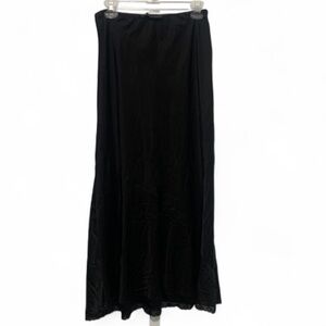 Foxblood Black Lace Trim Maxi Skirt Size Large
